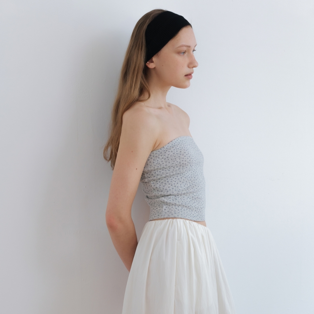 [어나우트] FLORAL TUBE TOP GREY - 상세 이미지 2