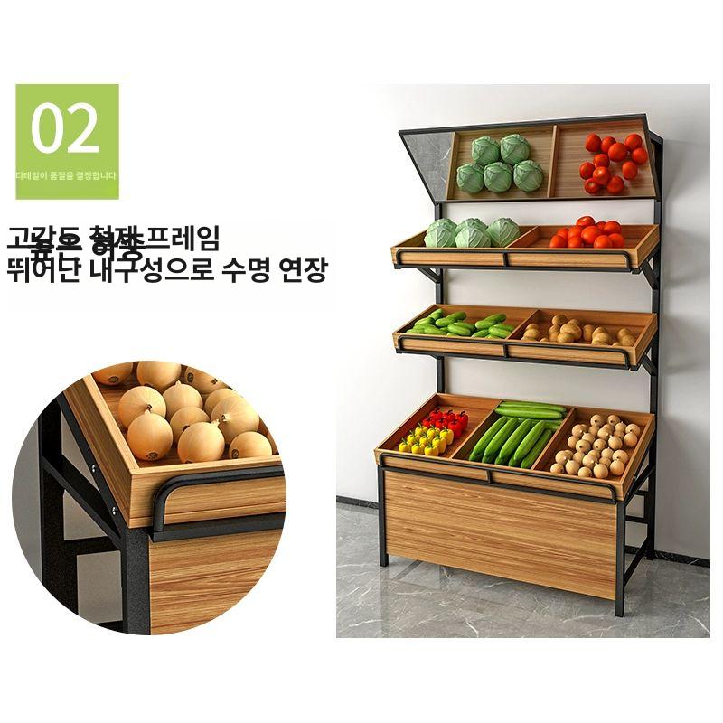 슈퍼 마트 진열대 베이커리 진열 과일가게 야채 좌판대 마켓 원목 : 이거 판다