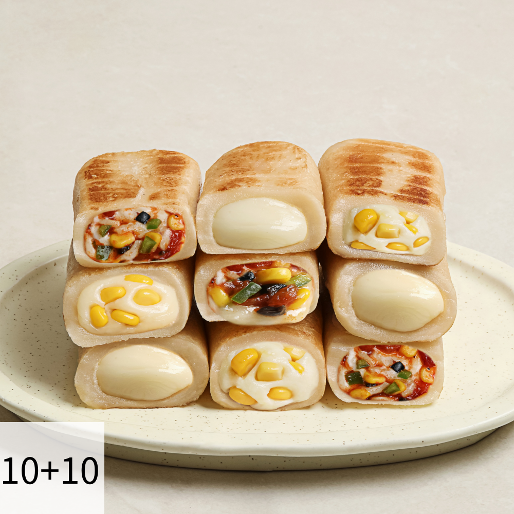 저당 모짜렐라 곤약현미떡마리 3종 10+10팩 / 피자 콘치즈 통모짜