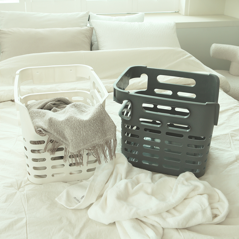 오웨이 세탁바구니 빨래바구니 빨래통 틈새 대용량 보관 대형 이동식바구니 25L