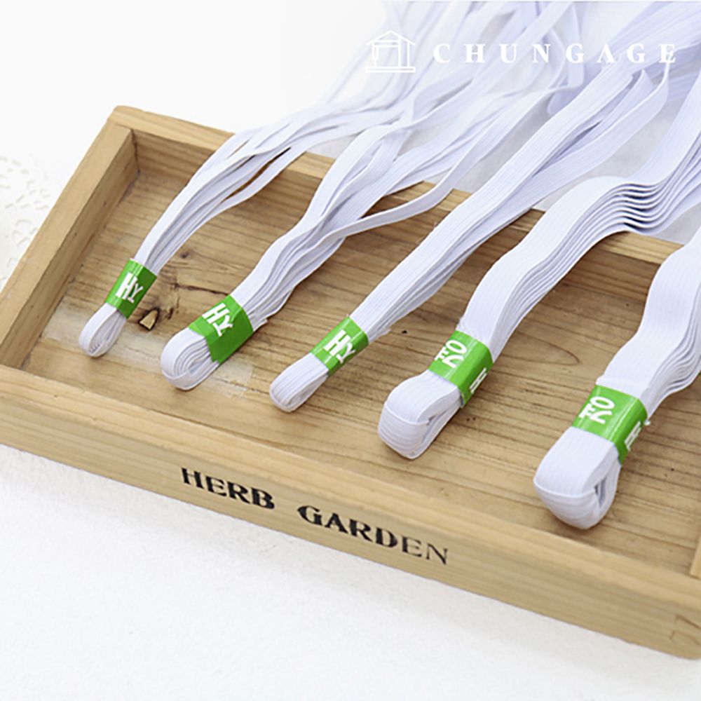 바지고무줄 허리 고무밴드 바지끈 납작고무줄 4mm 4마 화이트 제품 이미지