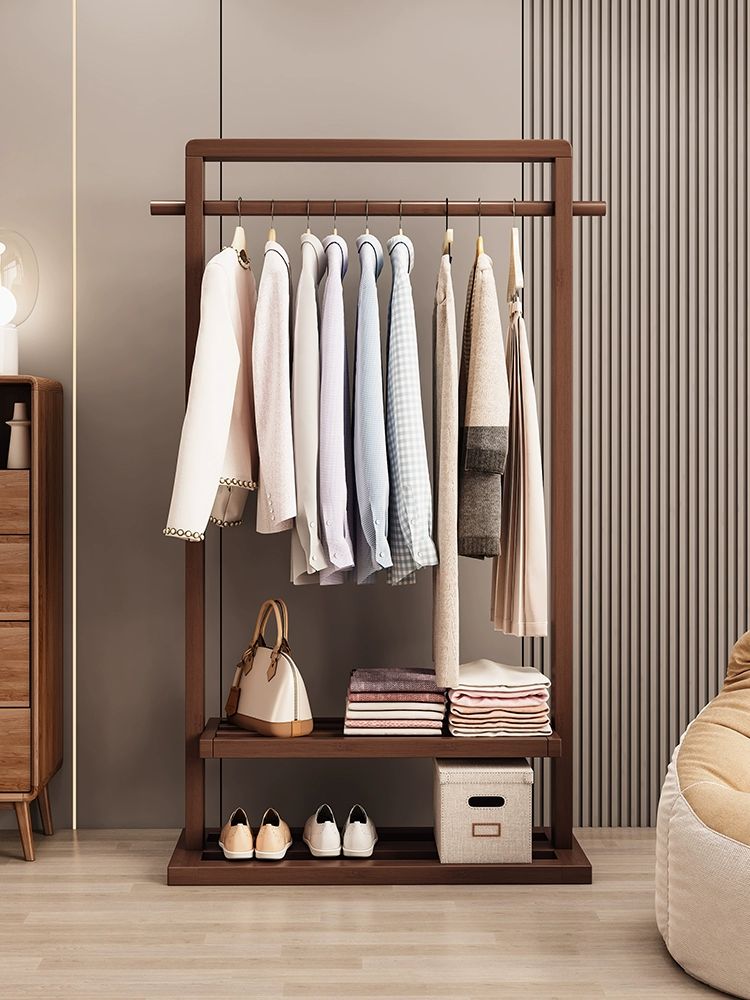 원목 우드 행거 사무실 틈새 코트랙 자취방 드레스룸 고급형 호두색 65cm - 상세 이미지 5