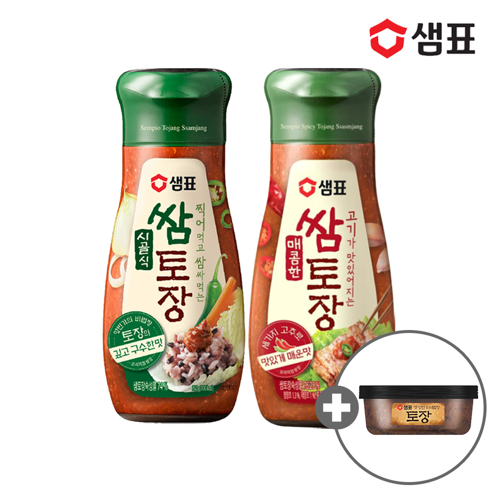 샘표 시골식 쌈토장/매콤한 쌈토장 350g 4개 +토장 170g 1개 /쌈장 양념 요리 - 상품 이미지