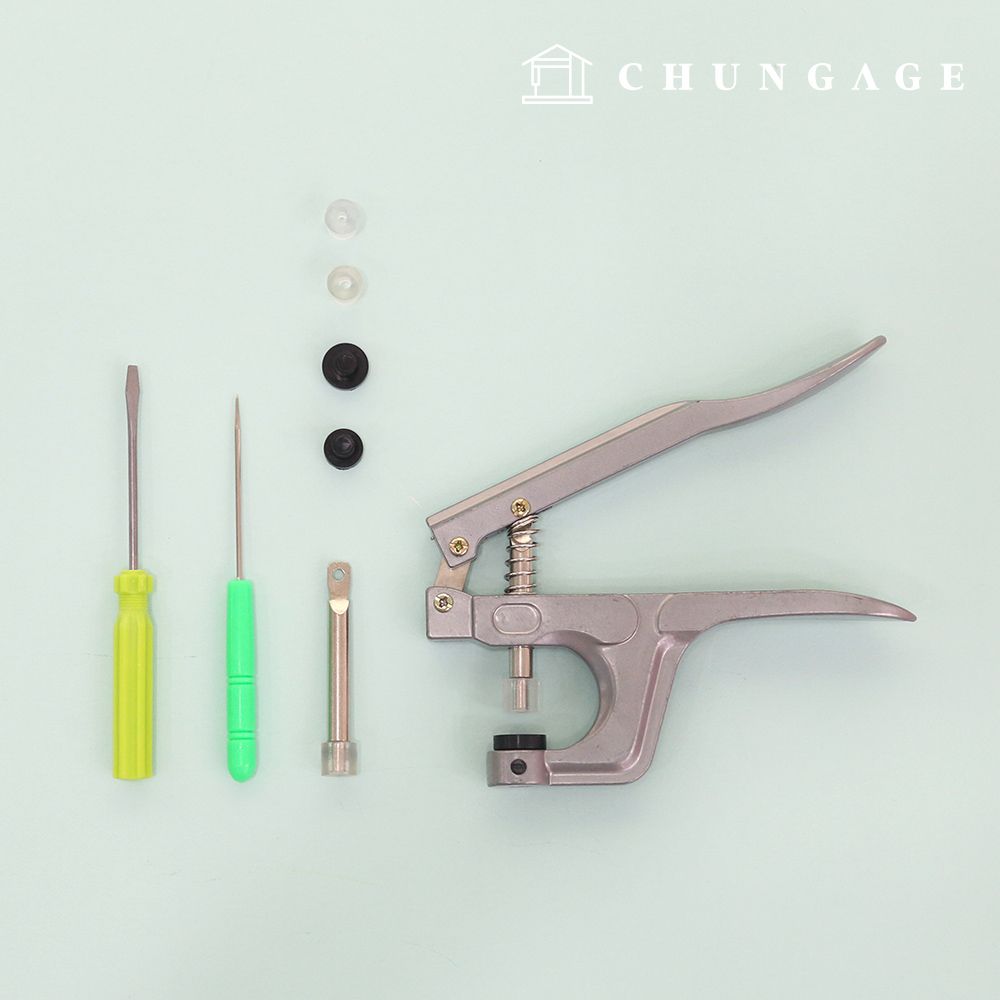 똑딱이 단추 플라스틱 티 스냅 단추 달기 옷만들기 펀칭기