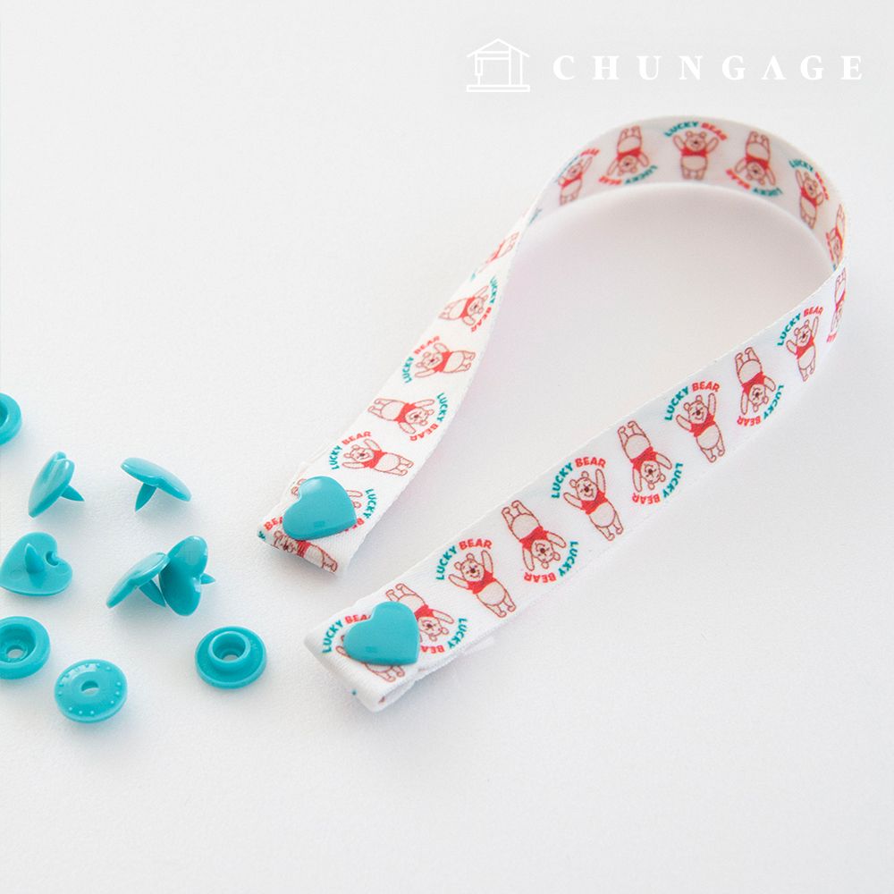 똑딱이 단추 플라스틱 티 스냅 단추 옷만들기 하트 12mm 23종