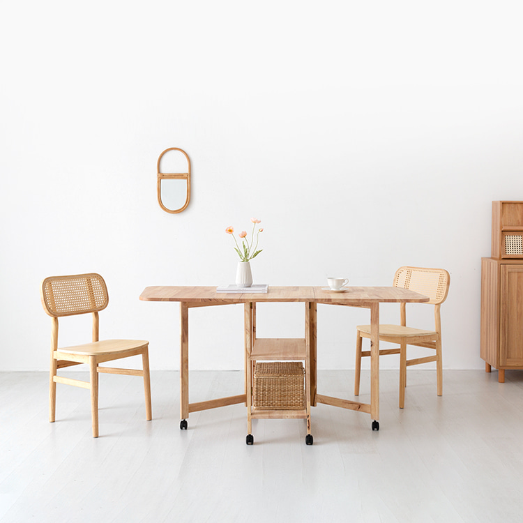 DIGOOD 이동식 접이식테이블 고무나무 1590mm, 고무나무 4933.7207