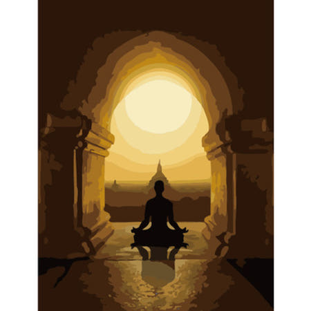 [해외]보석십자수 인도 불교 사원 가부좌 자세 마음의 안식 전체수 DIY키트