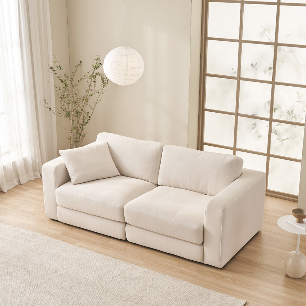 [2026 행사] 케이하우스홀드 무에나 3인 패브릭 소파 국내제작 모던디자인 모듈 구스