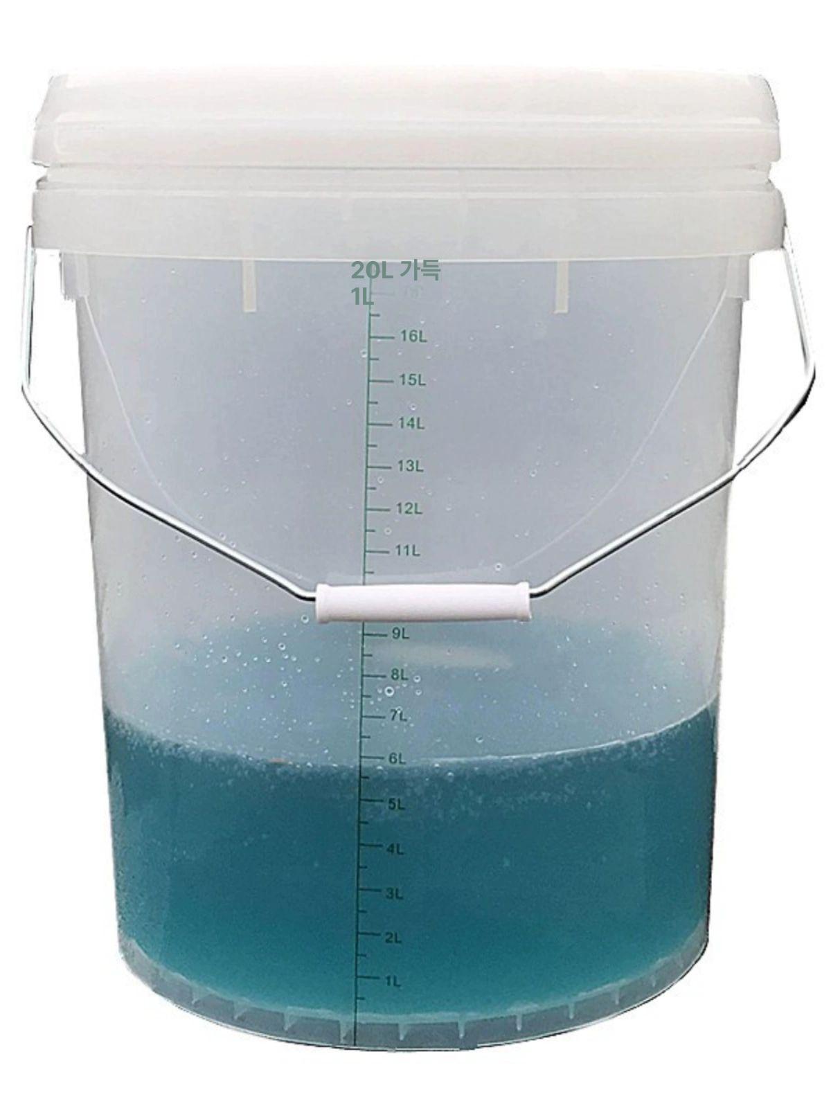 양동이 플라스틱 눈금용기 반투명 통 드럼 원형 바케스 500ml 계량컵 - 상품 이미지
