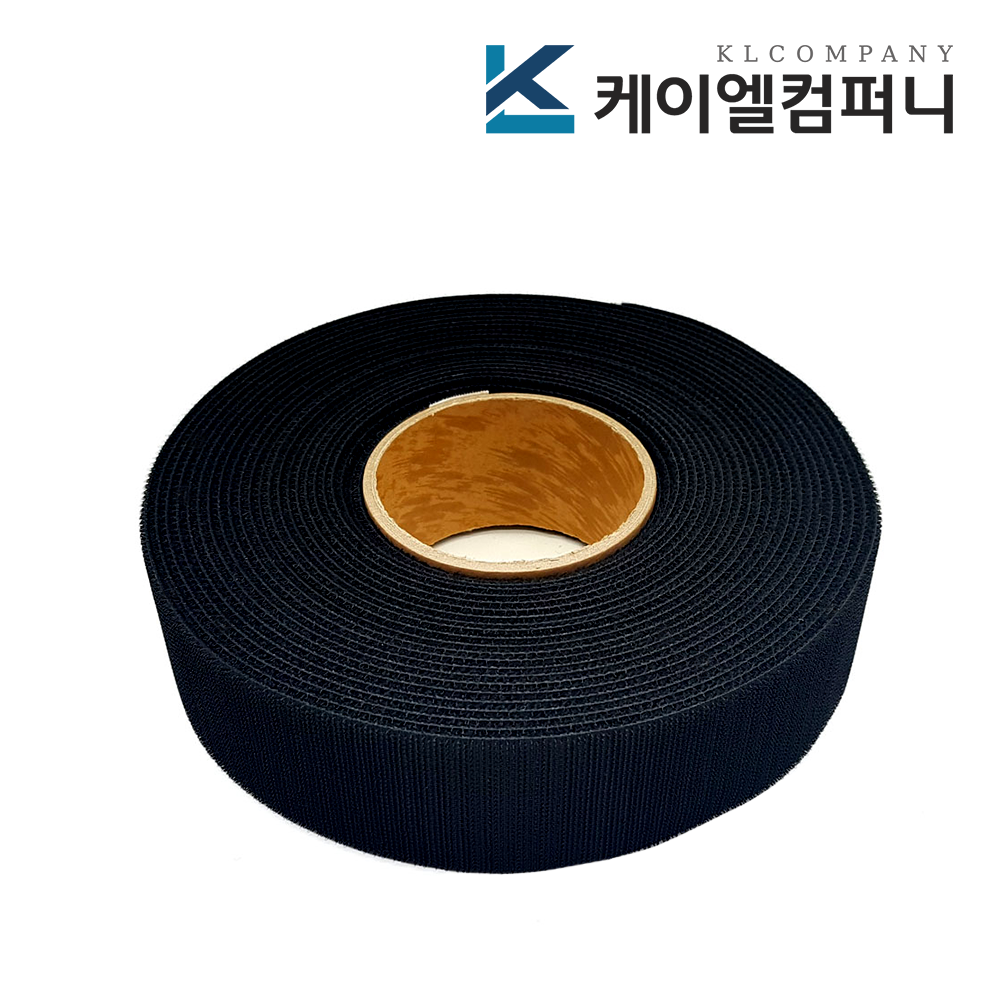 국산고급 전선정리 암수한몸 양면벨크로 검정색 50개, 5cm x 10M, 일반형 - 상품 이미지