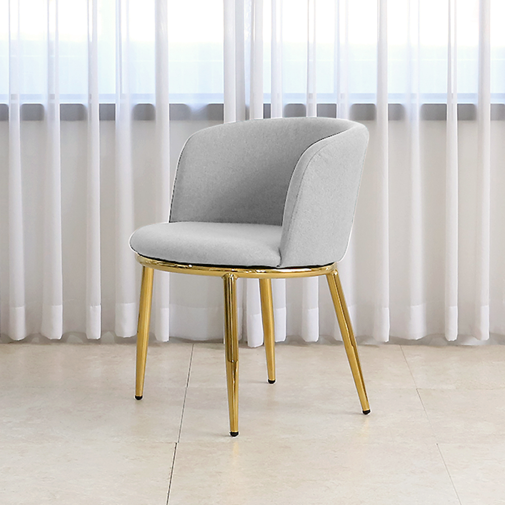 모카 골드 패브릭체어 인테리어 디자인 카페체어 식탁의자 라이트그레이