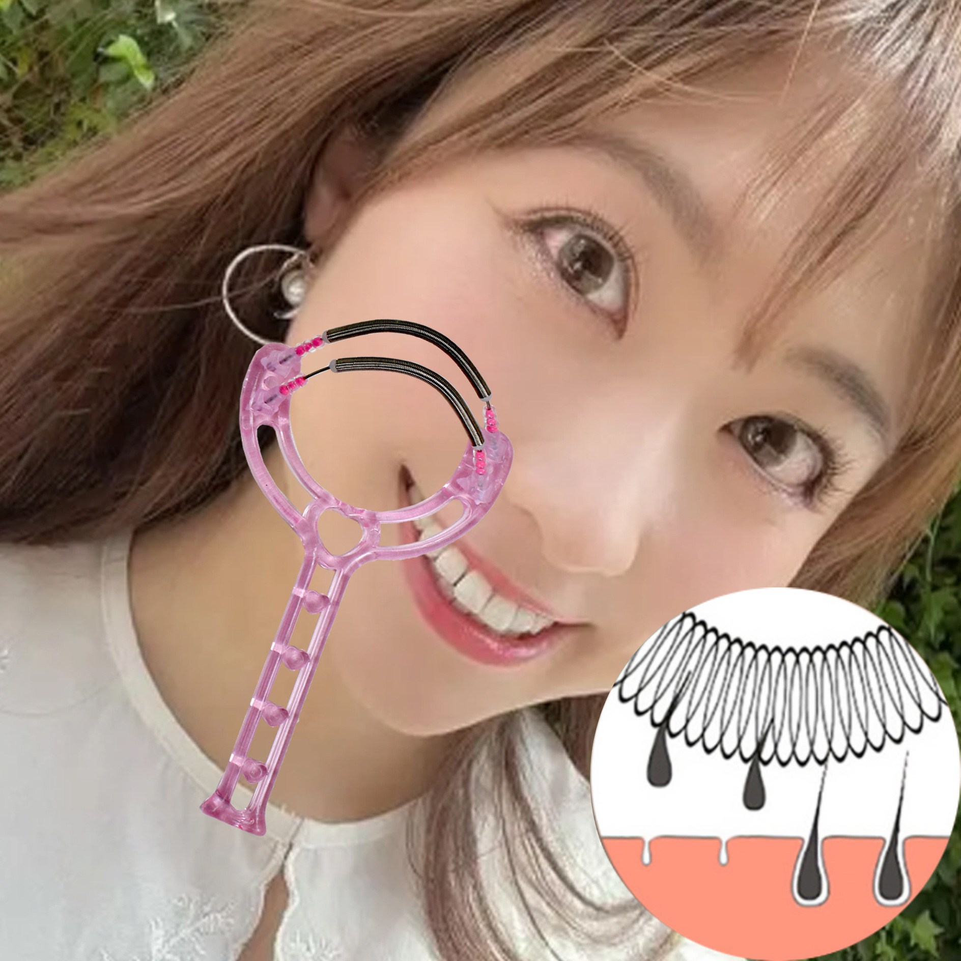 2중스프링 잔털제거기 여성면도기 제모패드 솜털 얼굴 실 이미지 6