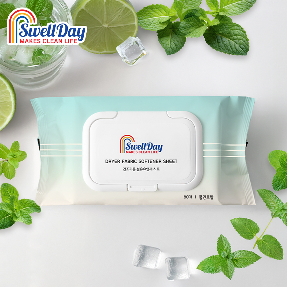 스웰데이 건조기시트 드라이 섬유 유연제 80매+80매 베이비파우더향 정전기방지 섬유보호
