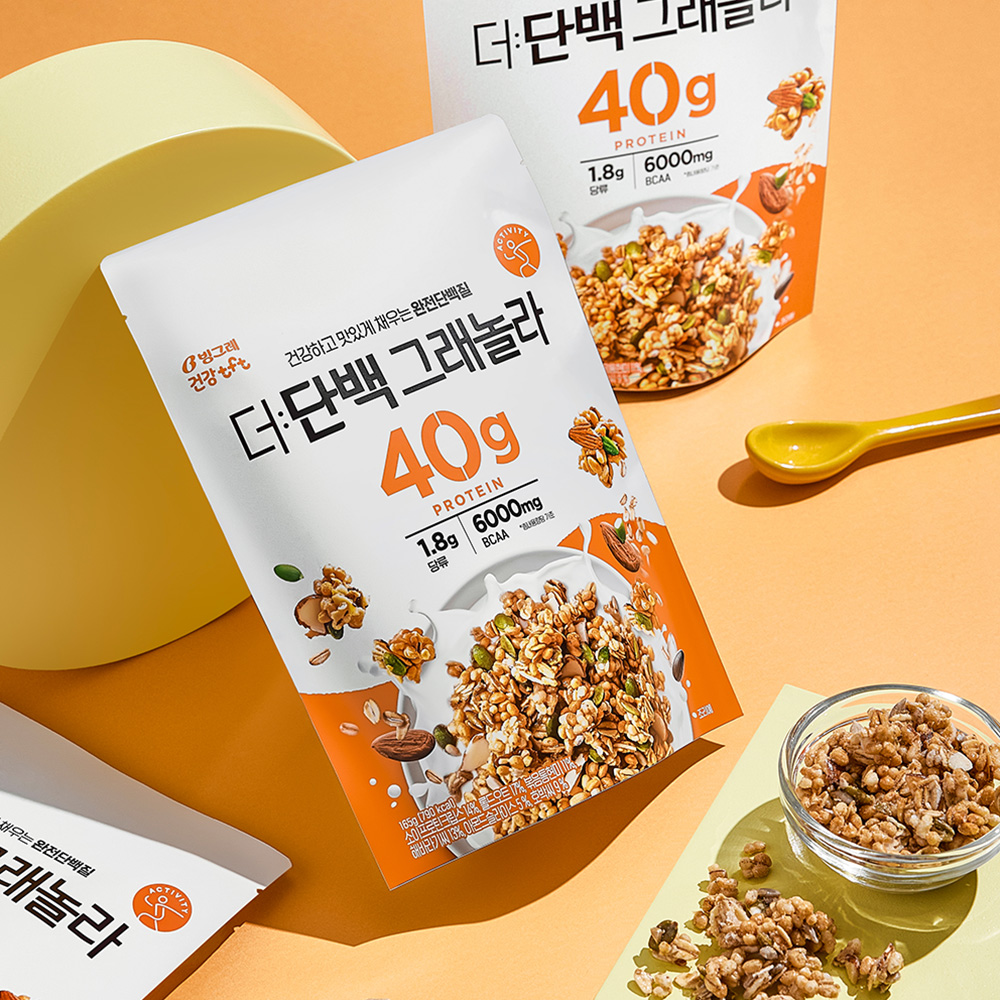 빙그레 더단백 그래놀라 165g 2팩 /저당/단백질시리얼 - 상세 이미지 2