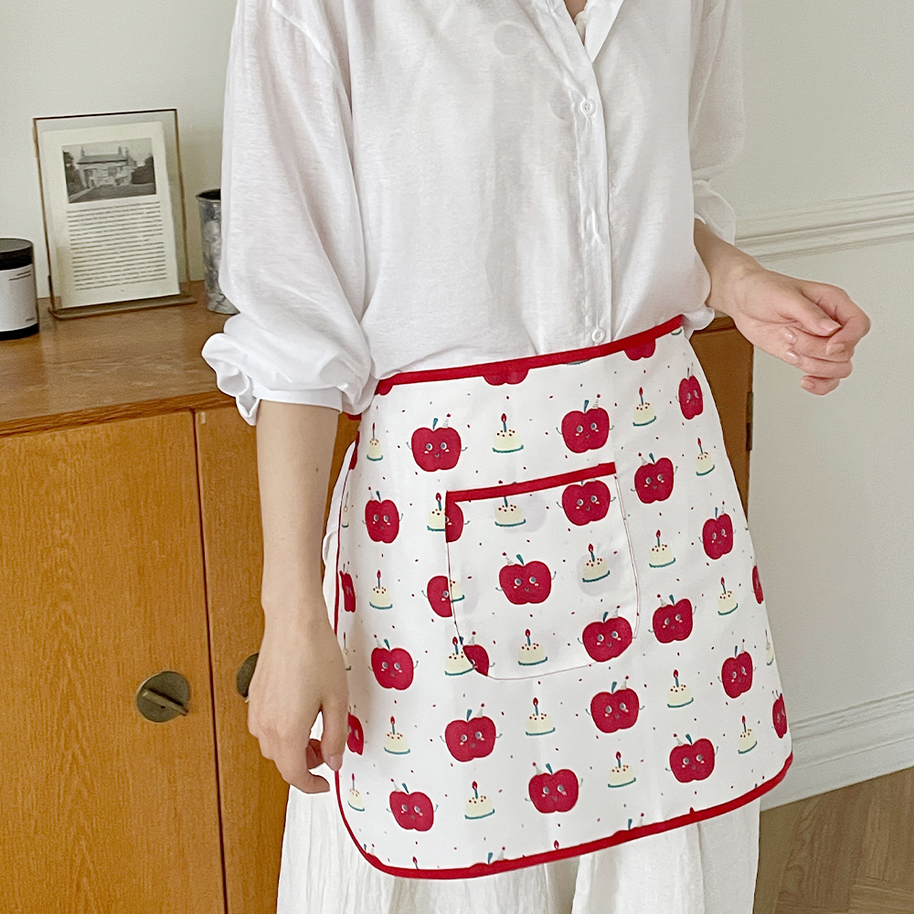 귀여운 베이킹 생활방수 캐릭터 짧은 허리 하프 앞치마