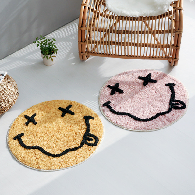 LAUF 스마일 러그 60cm 엑스 옐로우 7342.8585, 60x0.5cm