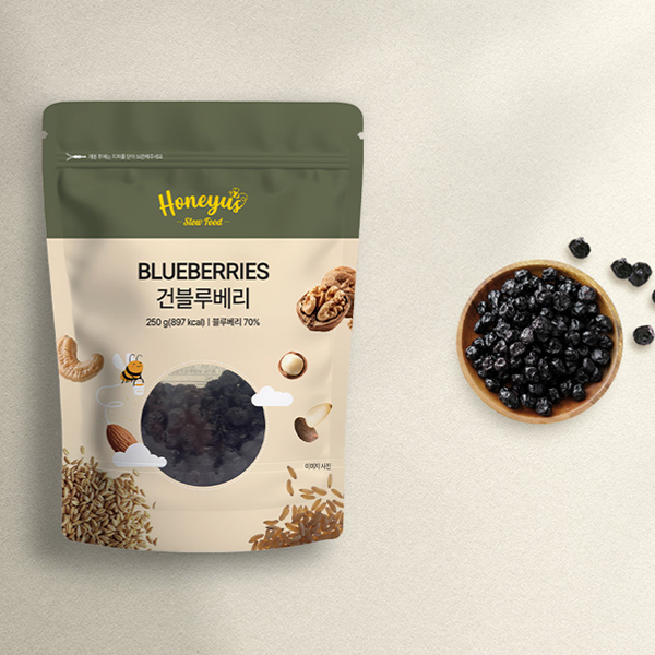 [허니이스] 슈퍼푸드 새콤달콤 쫀득한 건블루베리 250g : 아이원세븐