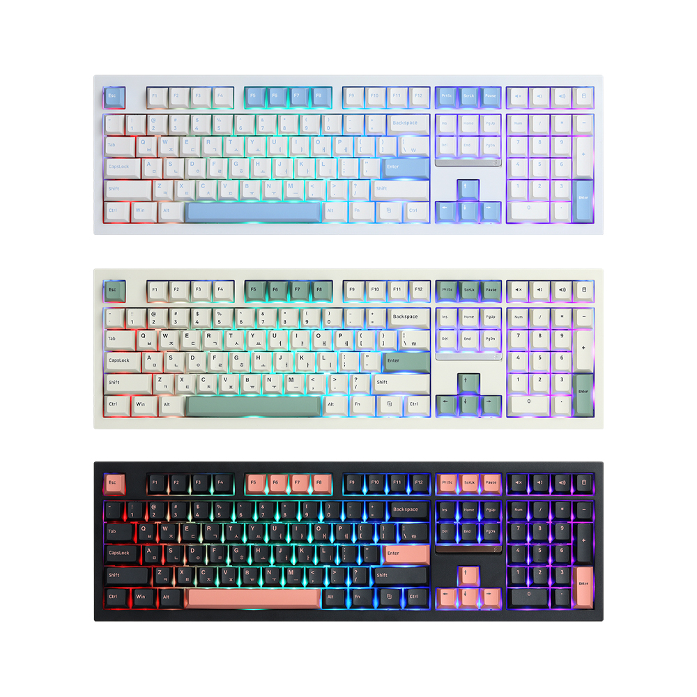 SPM PL108W 아라 풀배열 유무선 사무용 기계식키보드 베이지, 저소음 새벽축 택타일