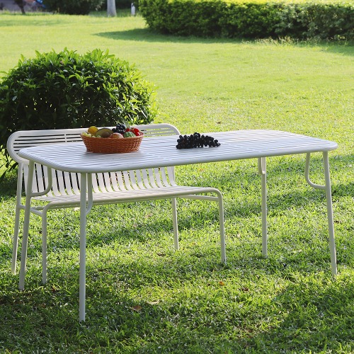 링컨 철제 사각 야외테이블 카페 테라스 1400x800mm, 핑크브라운 - 상세 이미지 2