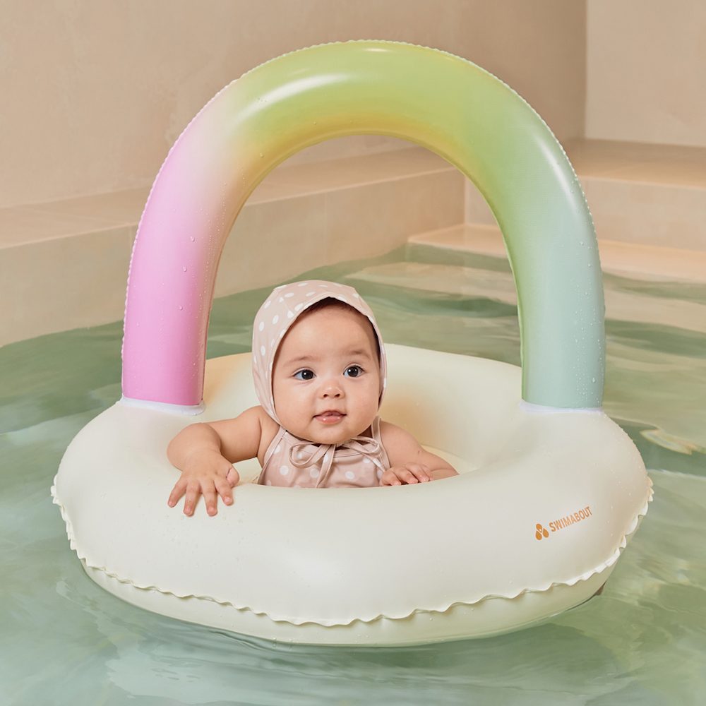 스윔어바웃 유아 아기 보행기튜브 레인보우 무지개 돌아기튜브