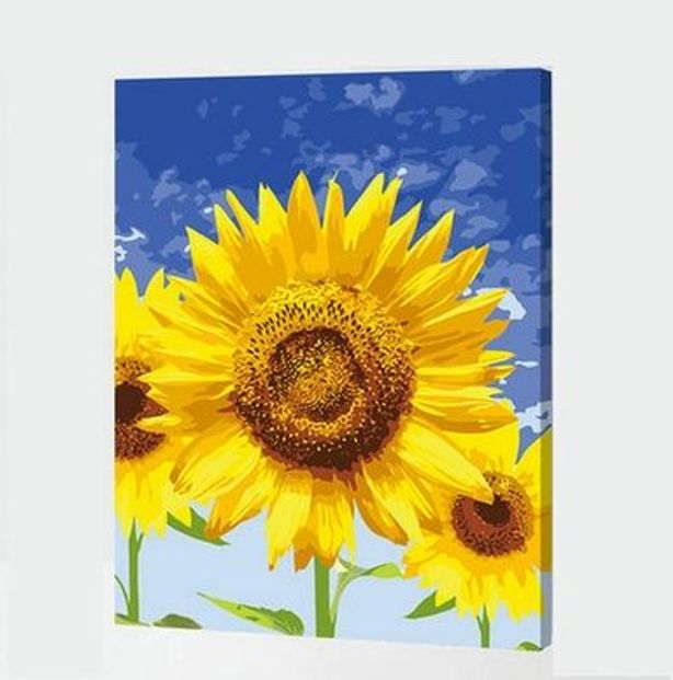 DIY 유화 해바라기 액자 색칠 장식 그림 꽃 풍경 페인팅 명화 해바라기 파란 하늘