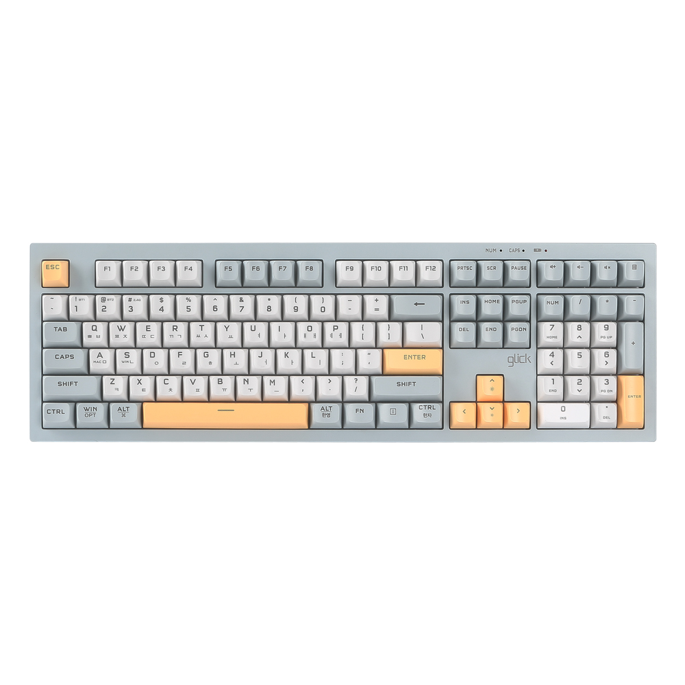 지클릭커 오피스프로 WK50 사일런스 M RGB 무소음 방수 무선 블루투스 키보드 Navy Blue RC1 108키 제품 이미지