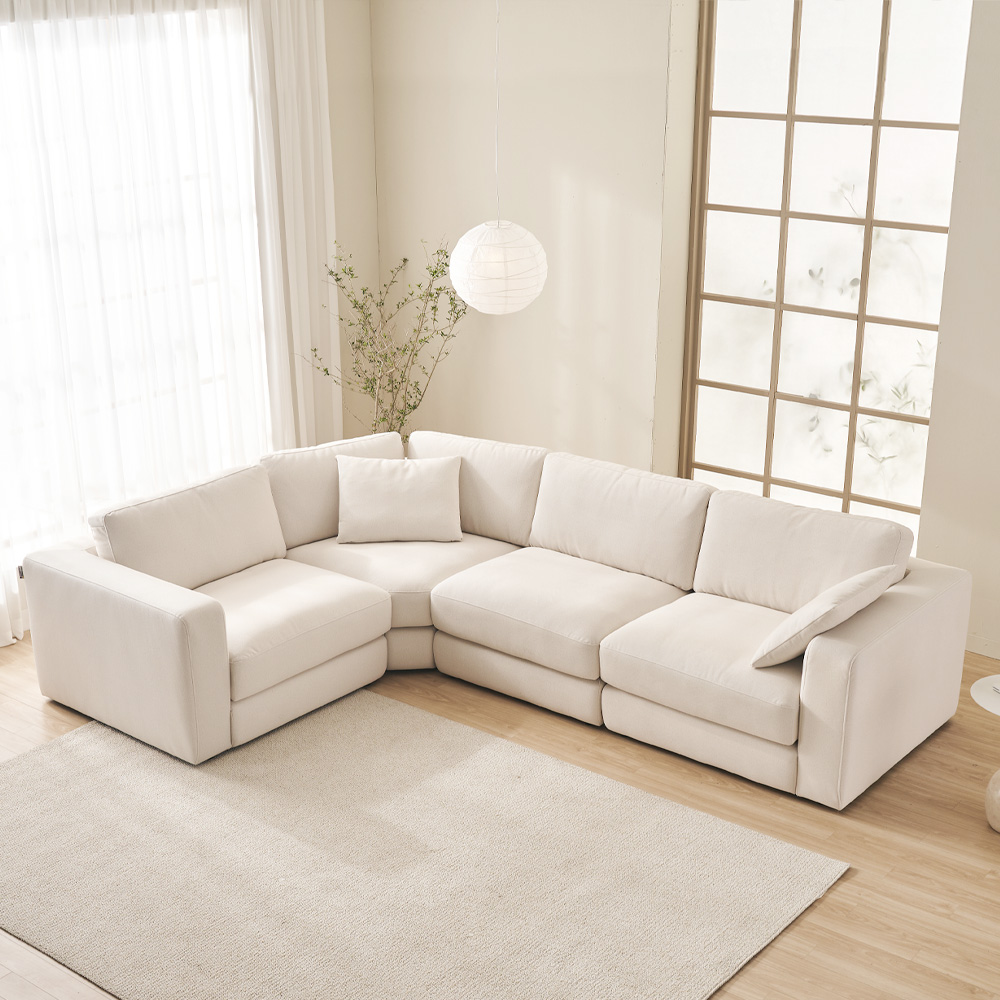 [설날+] 케이하우스홀드 무에나 코너 5인용 패브릭 소파 국내제작 맞춤제작 구스