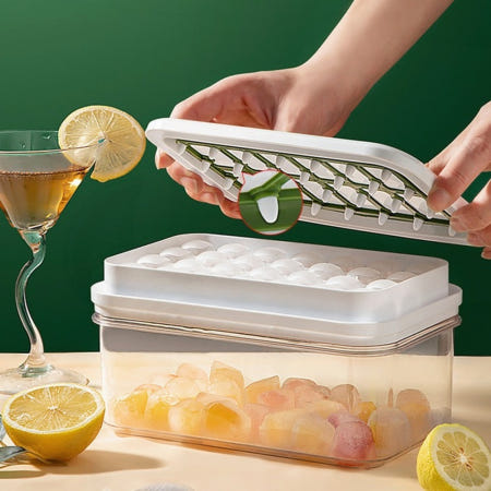 원터치 얼음틀 아이스큐브 얼음트레이 보관통 스쿱 냉동실