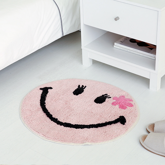 LAUF 스마일 러그 60cm 플라워 핑크 9432.2275, 60x0.5cm