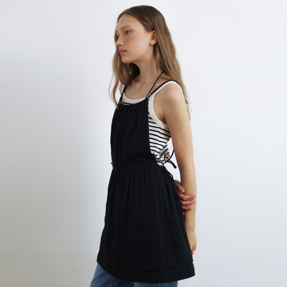 [어나우트] DETACHABLE COTTON MAXI DRESS BLACK - 상세 이미지 2