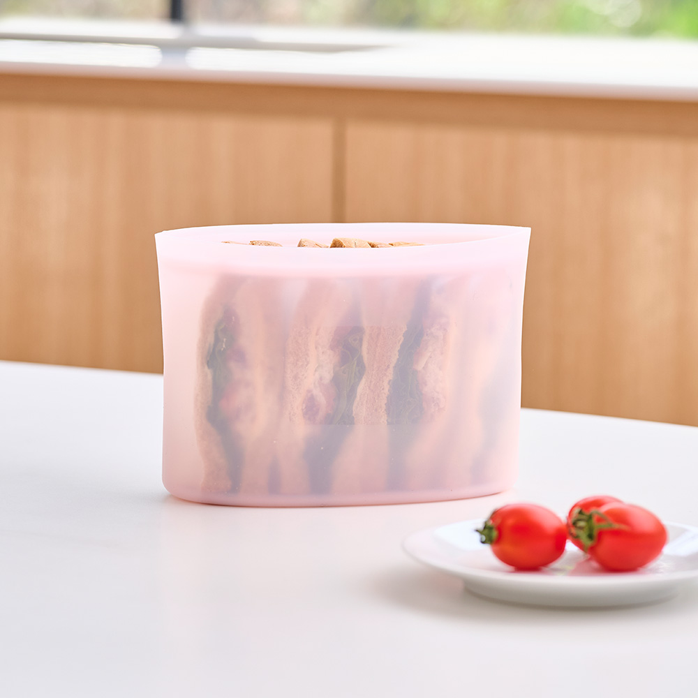 르메이드 3중잠금 실리콘 지퍼백 전자레인지 밀폐용기 실리콘팩 3종 세트(소+중+대) 화이트 이미지 6