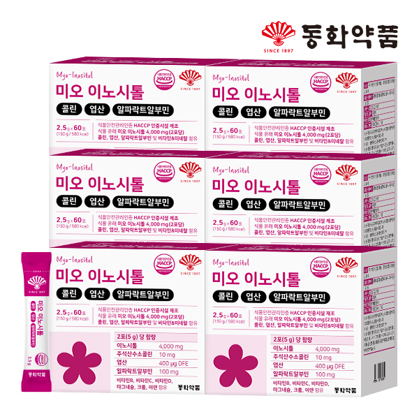 동화약품 미오 이노시톨 콜린 엽산 알파락트알부민 60포, 6개