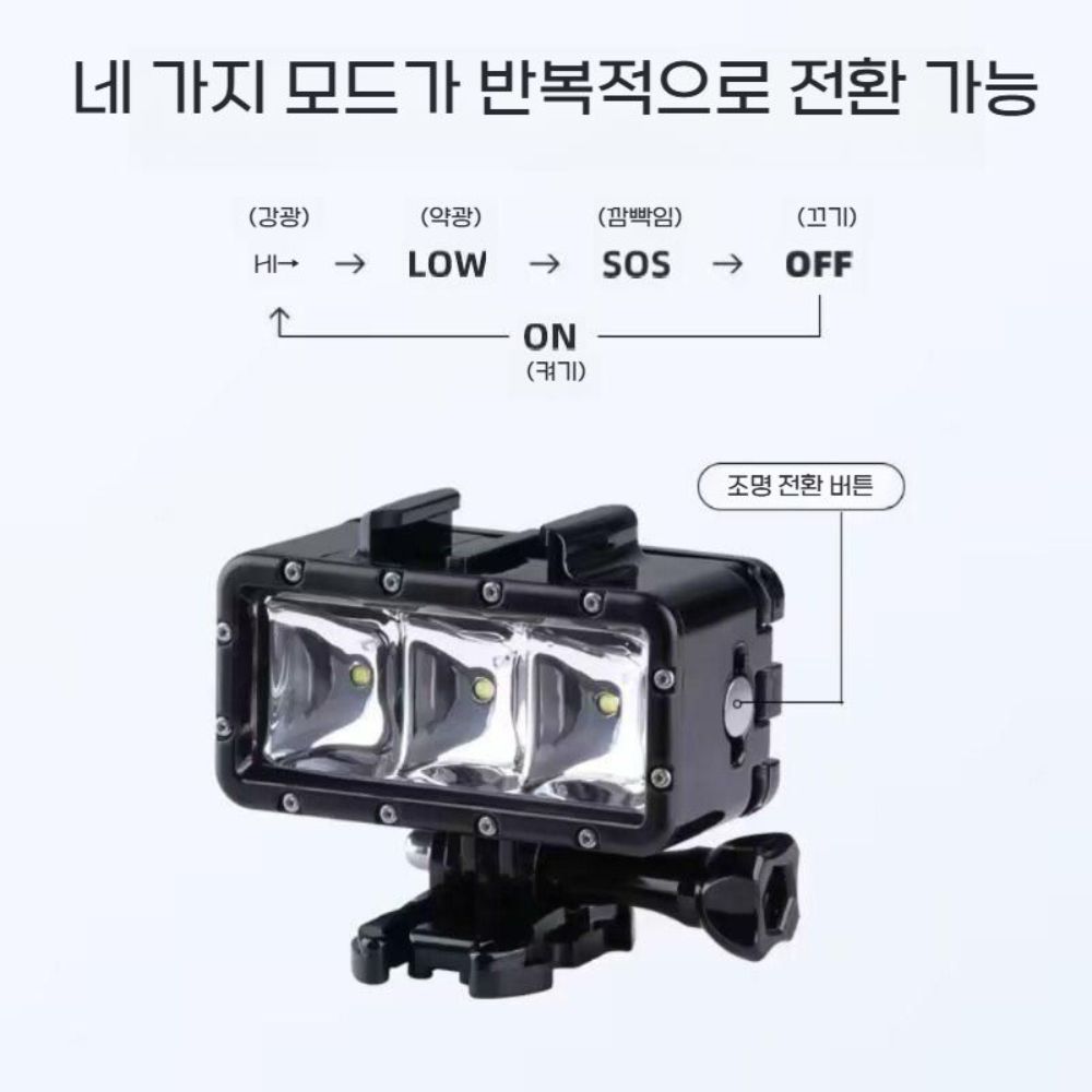 인스타360 x5 수중 촬영 라이트 다이빙 사진 방수 LED 조명 보조등 - 상세 이미지 3