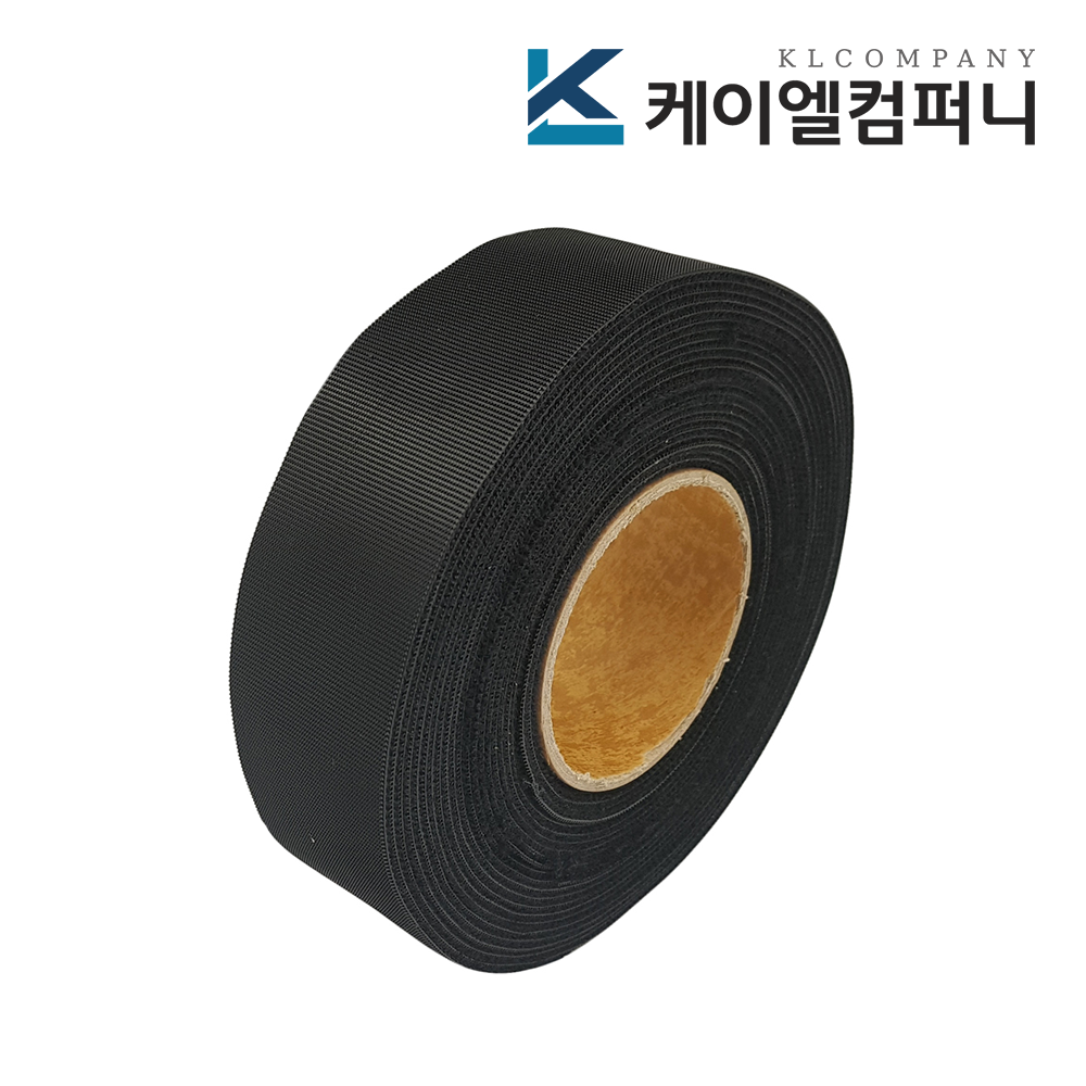 국산고급 전선정리 암수한몸 양면벨크로 검정색 100개, 5cm x 10M, 슬림형 - 상품 이미지
