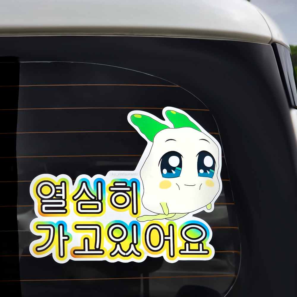 벨르아망 쿵야 초보운전 차량용 스티커 자동차 데코 새차 선물 양파쿵야 - 상품 이미지