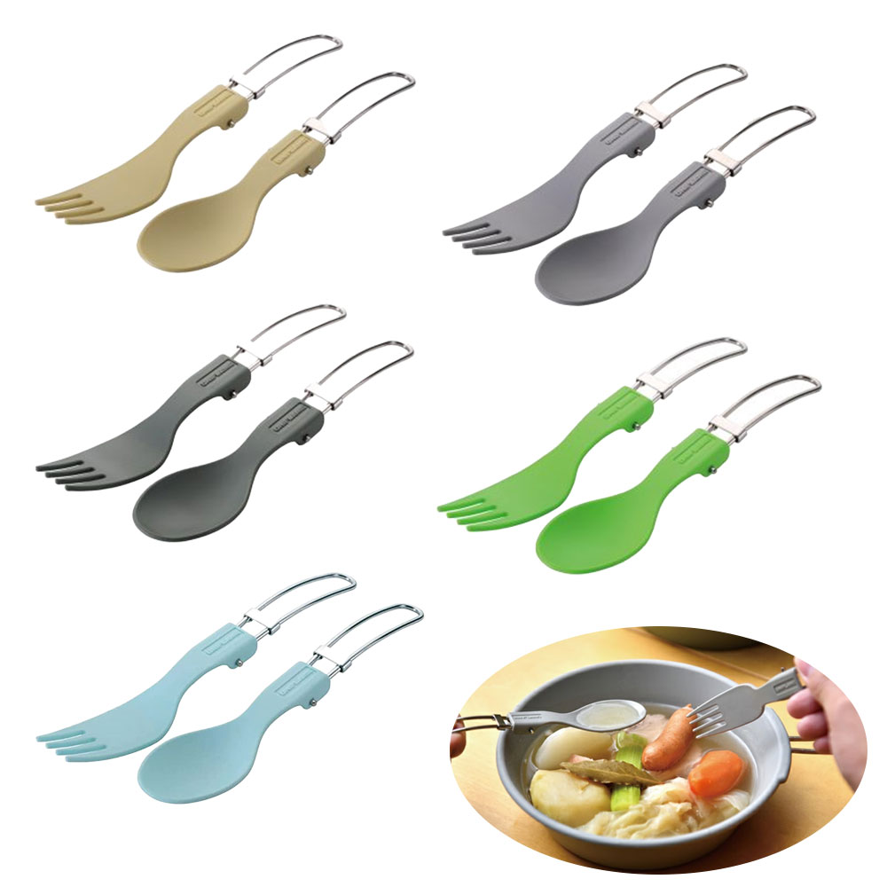 유니프레임 카라 접이식 스푼 포크 세트 휴대용 백패킹 캠핑 숟가락