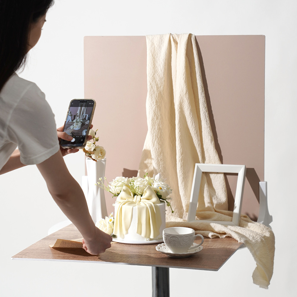 퍼스널 촬영보드 배경지 제품 사진 촬영 음식 홈 스튜디오 pvc 블랙앤화이트60