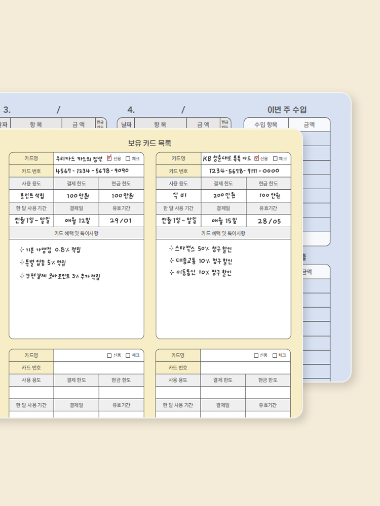 1분발송 리훈 카테고리 오늘쓰임 가계부 용돈기입장 굿노트 아이패드 PDF 속지