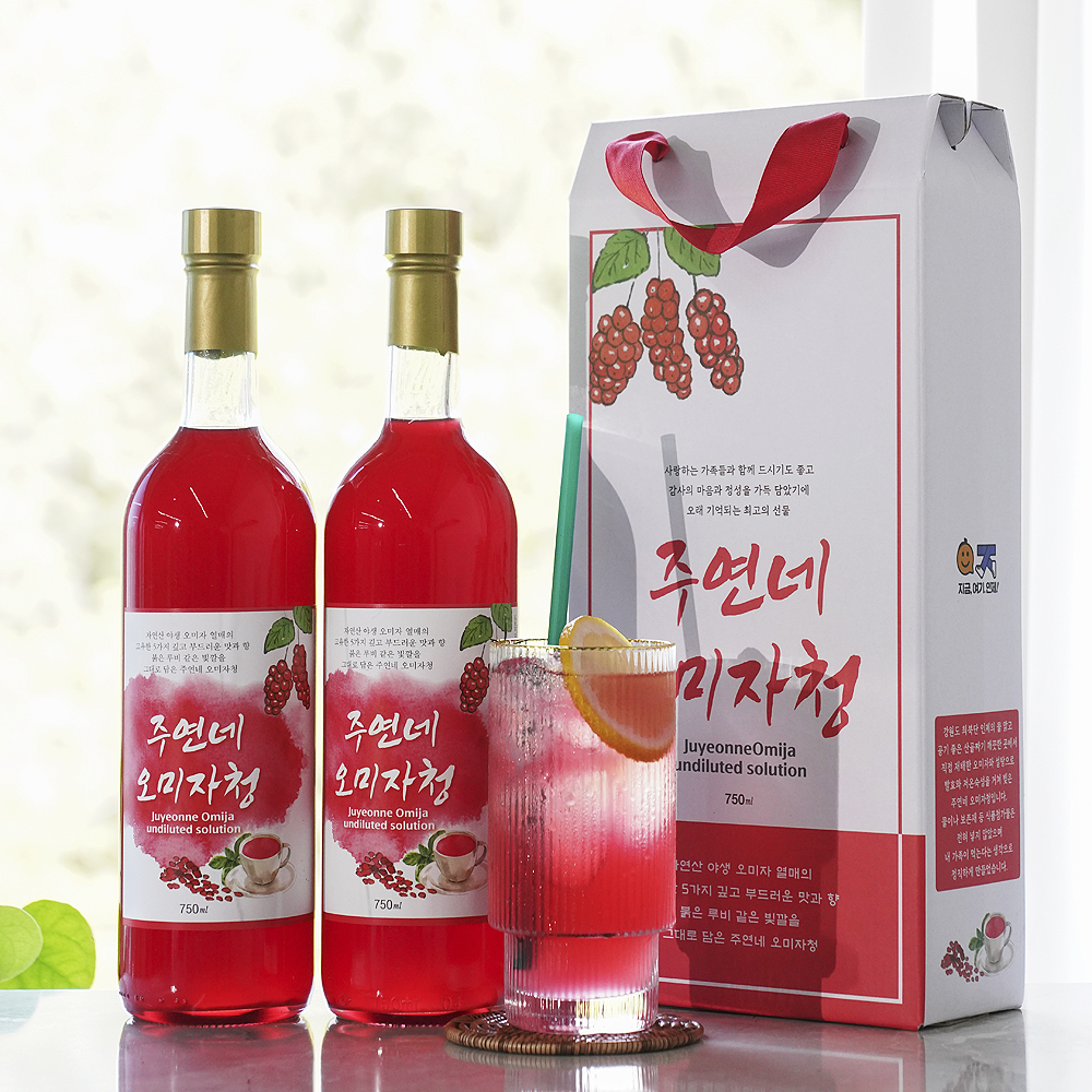 오미자엑기스 맛있는 오미자청 원액 진액 즙 임산부 선물 750mL 2병 효소 만들기 효능