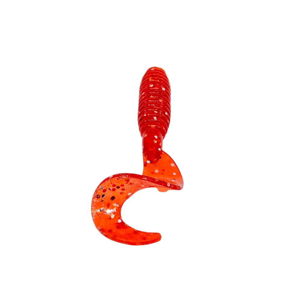 캣츠크로우 B그럽웜 쏘가리웜 광어 양태 농어 우럭 락피쉬웜 005 레드 실버, 7.6cm(3인치) - 상세 이미지 3