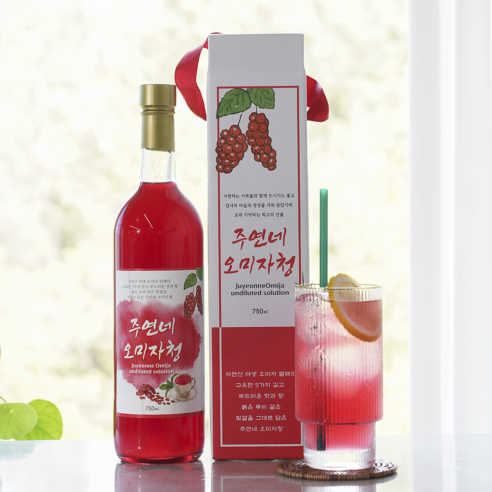 인제 오미자청 원액 오미자엑기스 750ml 1병 임산부 선물 즙 진액 효소 만들기 효능