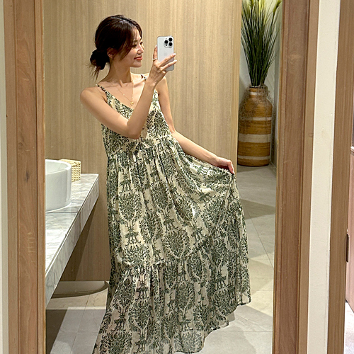 헤일리 에스닉 롱원피스 / 바캉스 휴양지 비치원피스 해외여행 커플룩 여름원피스