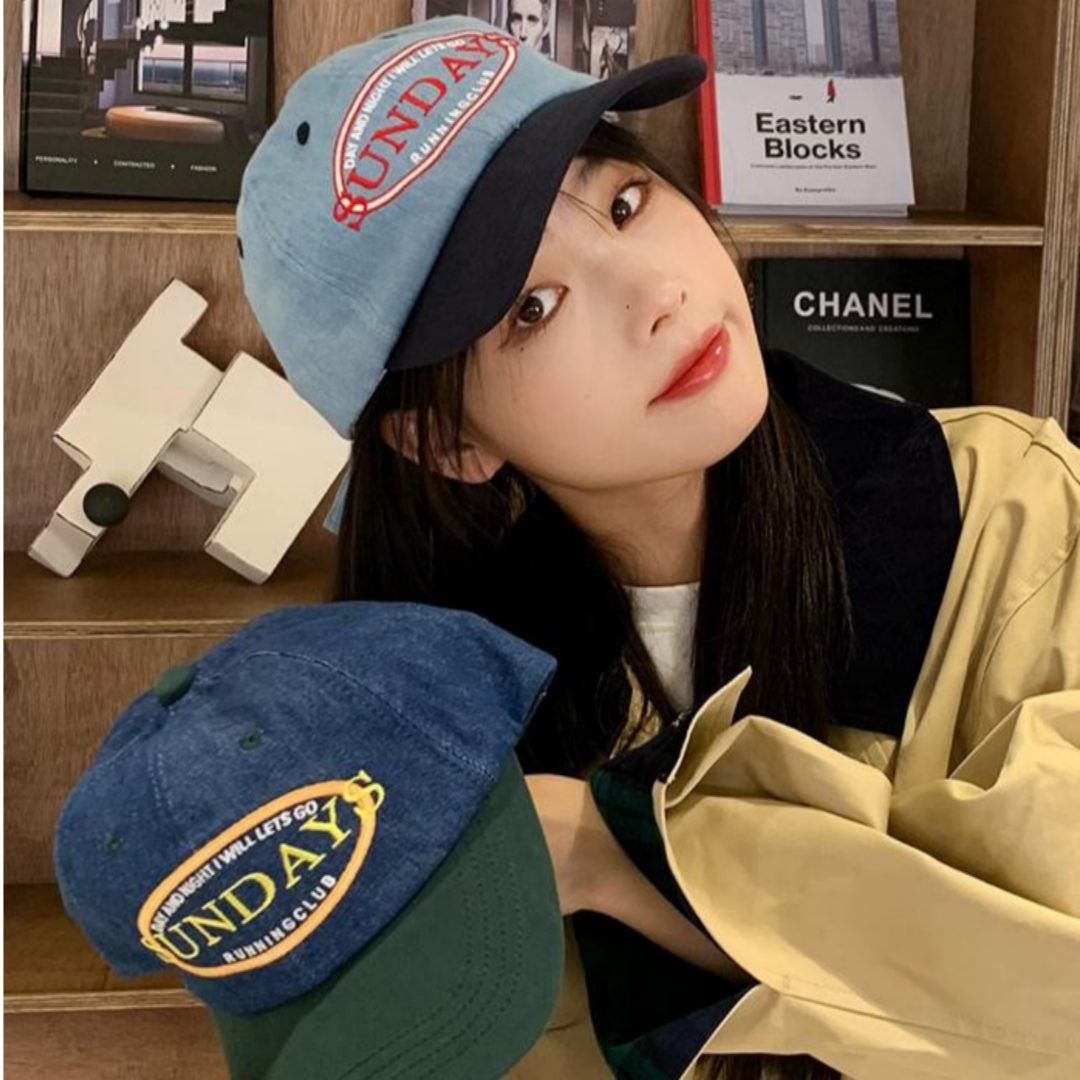 투톤 야구모자 선데이즈 데일리 볼캡 캡모자 로고배색 레터링 소두 자수 이미지 7