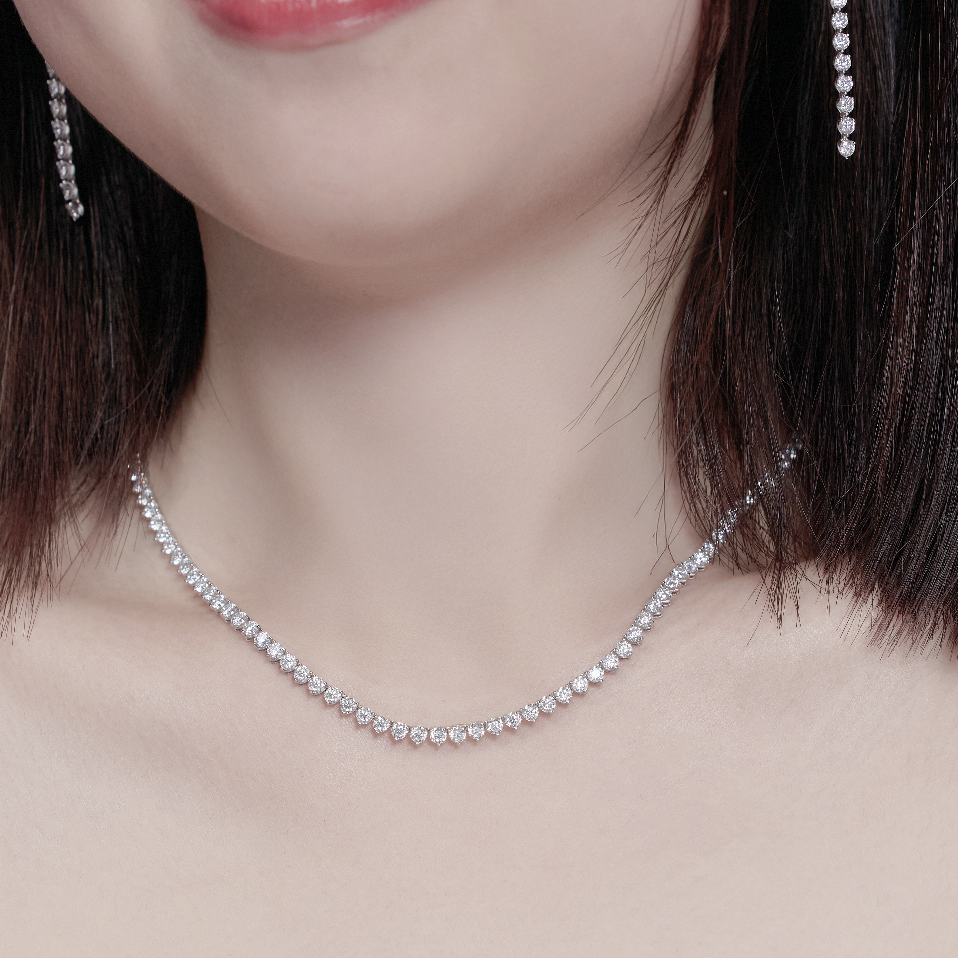 랩다이아 테니스목걸이 1부 3프롱 랩다이아몬드 14k 18k - 상세 이미지 2