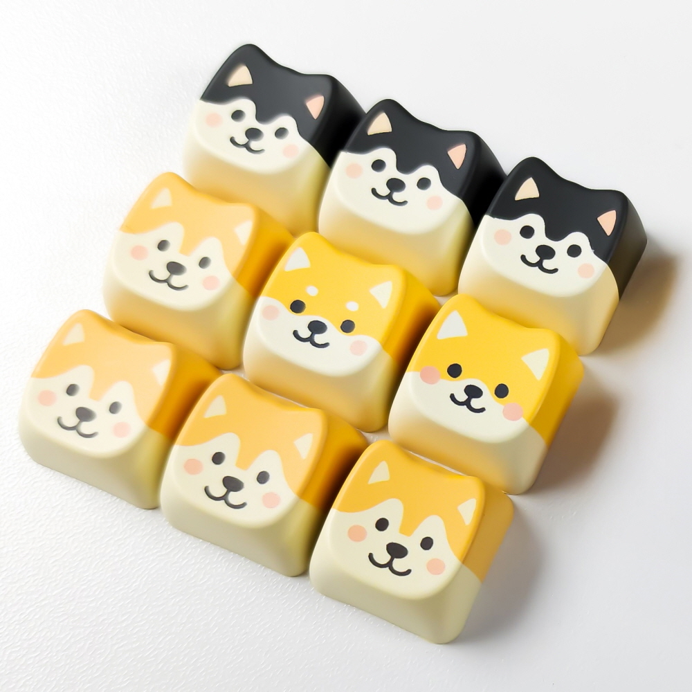 키캡 커스텀 주문제작 MAO PBT 강아지 고양이 키캡 키링 굿즈 인쇄 상품 이미지