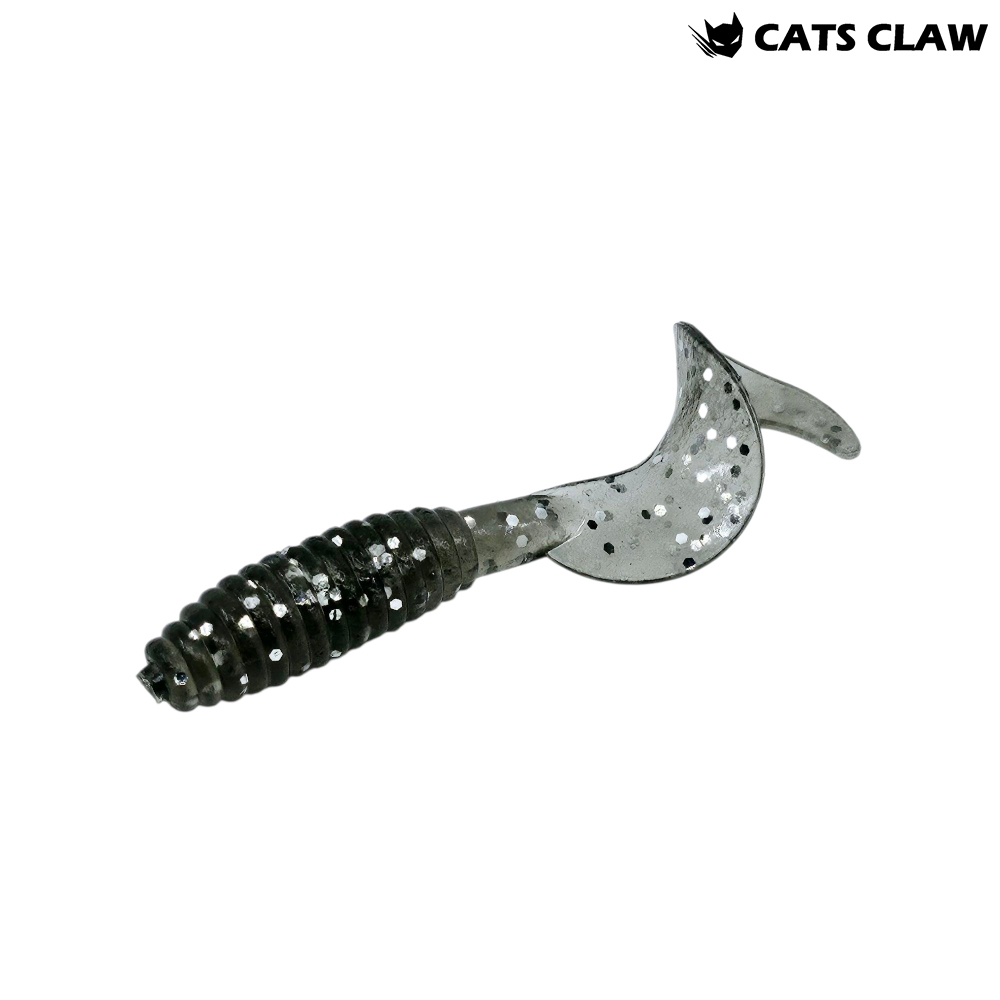 캣츠크로우 B그럽웜 쏘가리웜 광어 양태 농어 우럭 락피쉬웜 020 스모크 실버, 7.6cm(3인치) - 메인 이미지