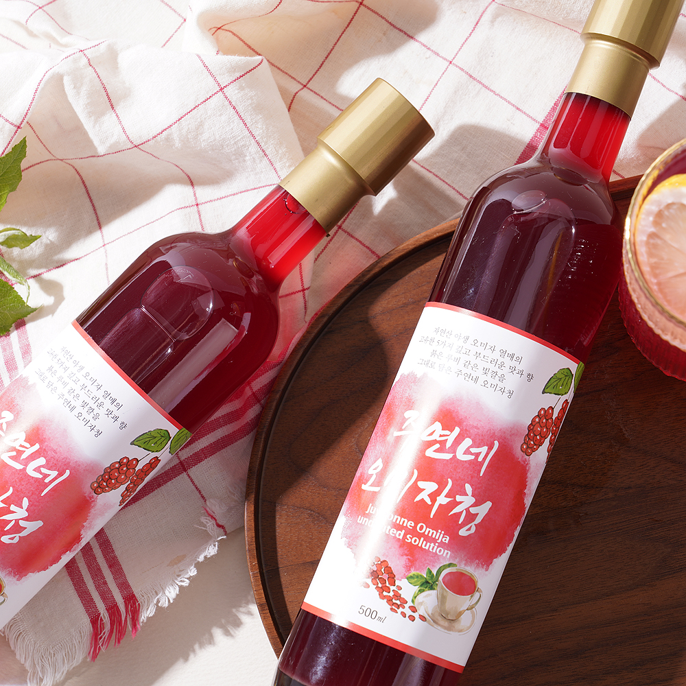 수제 오미자청 원액 엑기스 선물 500ml 2병 임산부 선물 즙 진액 효소 만들기 효능