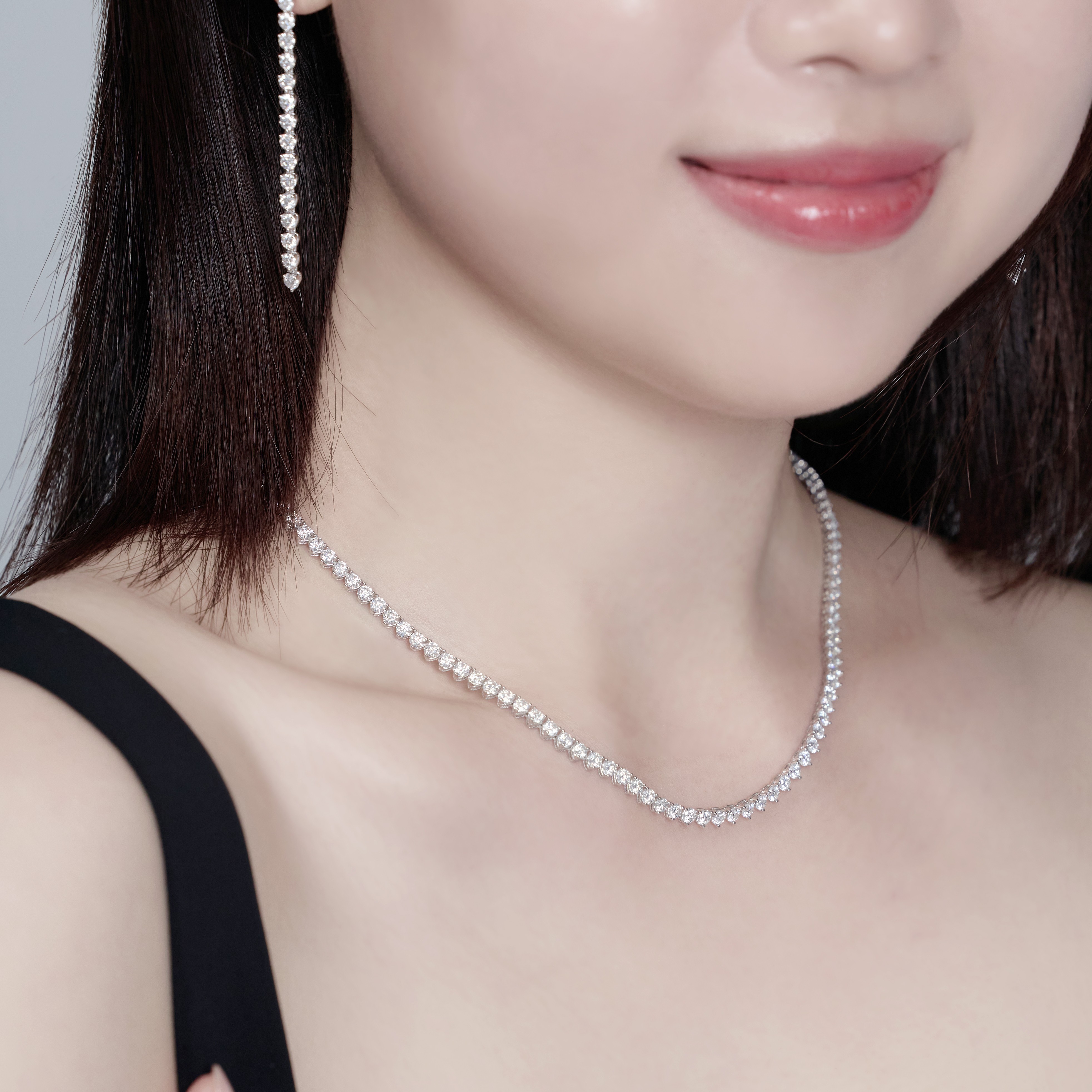 랩다이아 테니스목걸이 1부 3프롱 랩다이아몬드 14k 18k - 상세 이미지 3