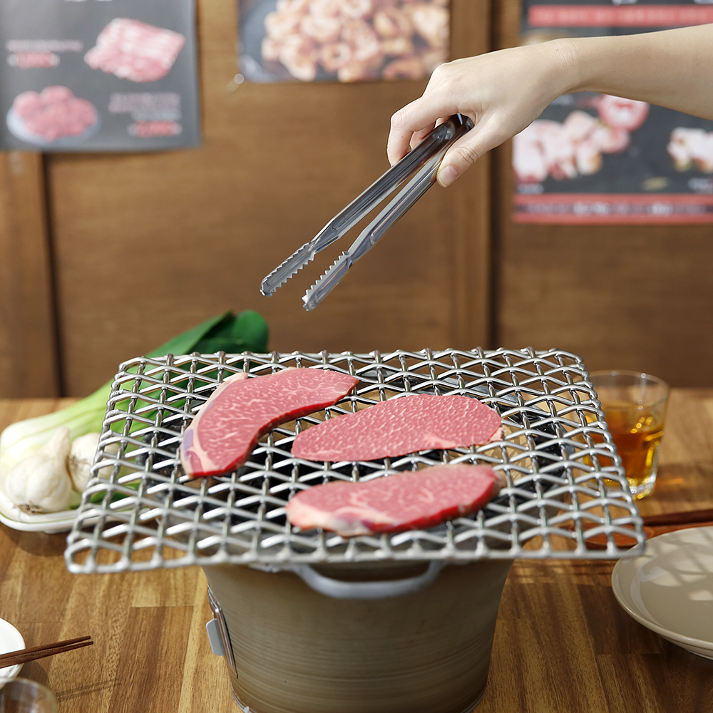 플라라 국산 사각 스텐 304 대형 고기 생선 바베큐 숯불 그릴 자이언트 석쇠