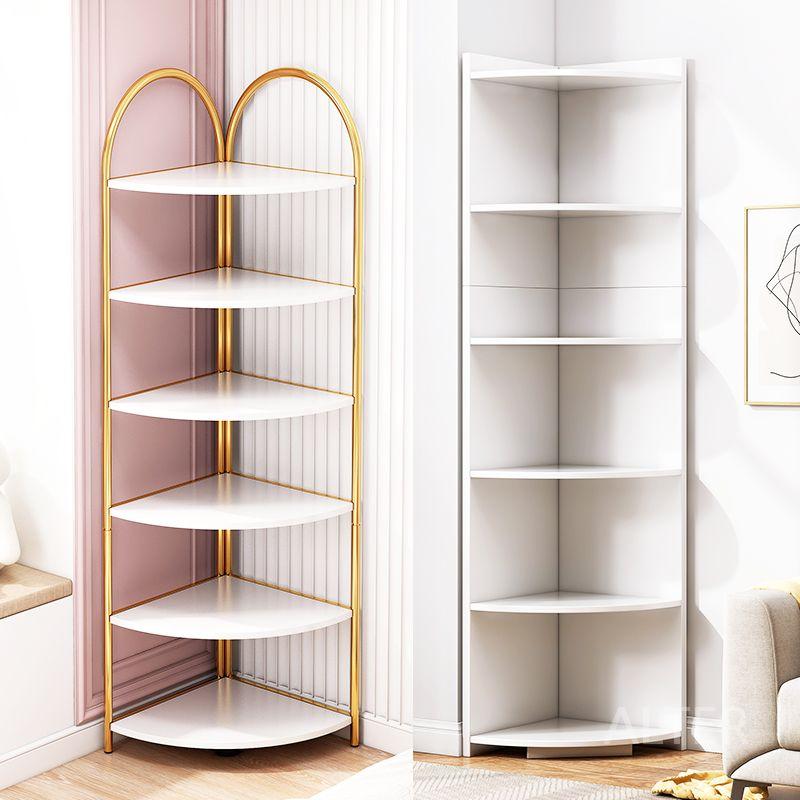 코너장 코너 수납장 틈새 거실장 선반장 수납 틈새장 30CM 5층 크림 화이트+골드 - 상세 이미지 2